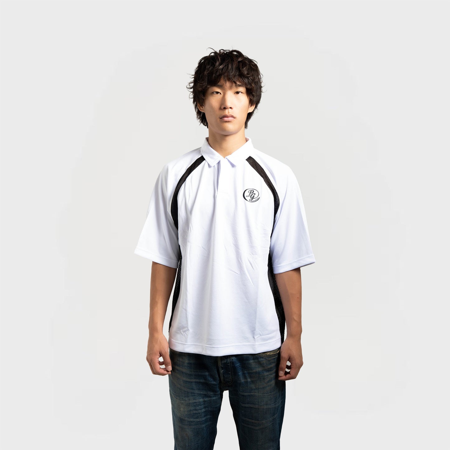 JERSEY POLO | WHITE/BLACK