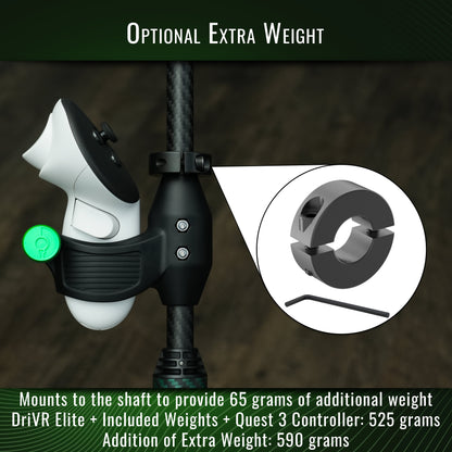 DriVR Elite Mini -  Adjustable VR Weighted Golf Club Handle Accessory - Compatible with Quest 2, 3/3s, and Pro