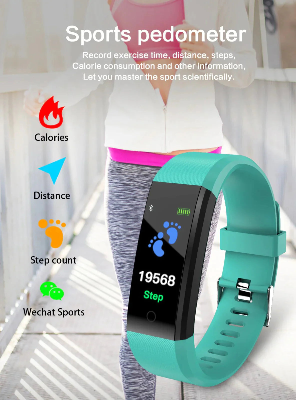 IP67 Waterproof Fitness Tracker Smart Watch with Heart Rate, BP, Sleep & Multi‑Sport