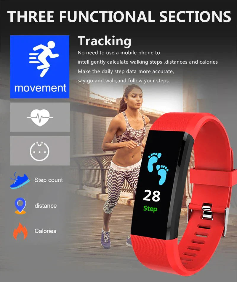 IP67 Waterproof Fitness Tracker Smart Watch with Heart Rate, BP, Sleep & Multi‑Sport